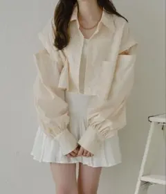 Ambre Neige ショルダーカットショートシャツ