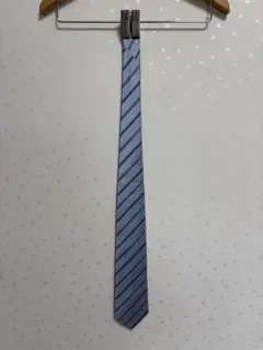 の*太様 シルク100% ストライプネクタイ ブルー