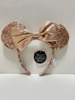 ディズニー ミニーマウス スパンコール カチューシャ ローズゴールド