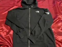 【希少XL】ノースフェイス スクエアロゴ フルジップ パーカー 黒 刺繍ロゴ