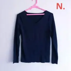 美品N.ネイビー Vネック 長袖ニット Mサイズ