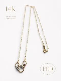 ヴィンテージ】14KゴールドネックレスFED 金刻印入り - メルカリ