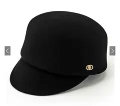 GRL グレイル　ウールロゴキャスケット　ブラック　tr872