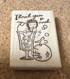 ② ハリネズミ メロンソーダフロート サンキュー / はんこ