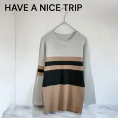 HAVE A NICE TRIP マルチボーダーリブニット カシミヤ混 Mのサムネイル