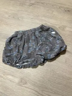 テータテート コーデュロイ かぼちゃパンツ 花柄ブラウン 95