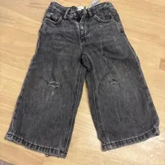 ZARA キッズ ダメージ加工 デニムパンツ ブラック