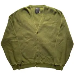 70s Sears モヘア×アクリル カーディガン XL グリーン シアーズ