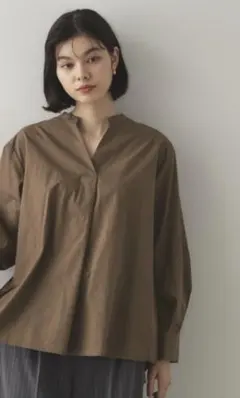 OPAQUE.CLIP ブラウン長袖シャツ 38/M