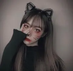 猫耳 カチューシャ　ブラック　大人　コスプレ　ふわふわ　韓国　黒　ネコ耳