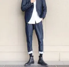 美品 ザショップティーケー デニムタッチ ストレッチパンツ イージーパンツ