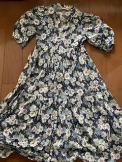 PAUL & JOE 花柄 半袖ロングシャツワンピース Sサイズ