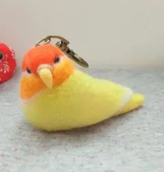 コザクラインコのキーホルダー　羊毛フェルト