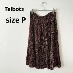 タルボット▶ジャージーフレアスカート サイズP 茶色 ドット柄 フレアのサムネイル