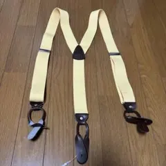 ヴィンテージ vintage YELLOWサスペンダー　黄色*ブラウン【本革】