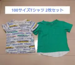 Tシャツ 100サイズ 2枚セット(新幹線柄・はやぶさ色)