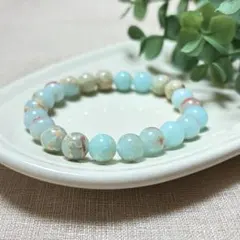 060 グリーン桜瑪瑙 ブレスレット 16cm - メルカリ