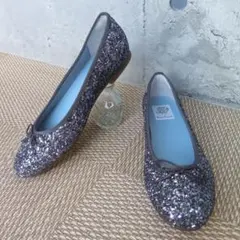 【未使用】エマフランシス バレエシューズ フラットパンプス グリッター 24.5