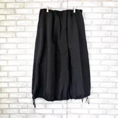 ZARA ザラ　バルーンスカート　黒　ウエストゴム　絞り付き　Lのサムネイル