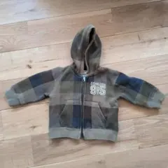 OshKosh チェック柄 フード付きトレーナー 70