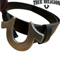 36 True religion トゥルーレリジョン ベルト ブラック ロゴ
