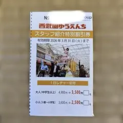 西武園ゆうえんち　特別割引券×2枚　10名さままで