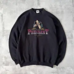 90s USA製　TULTEX　スウェット　PHEASANT 孔雀　アニマル刺繍