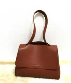 【美品】ブラウン フラップ ハンドバッグ