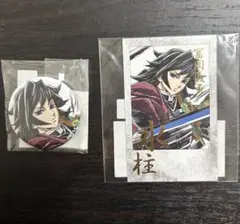 c105 くじ 冨岡義勇 箔押しチェキ風ブロマイド　缶バッジ　セット