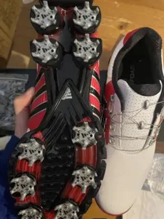 「新品」adidas ゴルフシューズ ホワイト/レッド