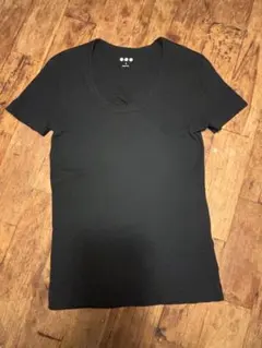 USA製・美品スリードッツ ジェシカ Uネック Tシャツ 黒 Sのサムネイル