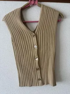 SNIDEL スナイデル バックボタンニットプルオーバー ベージュ