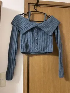 リゼクシー　ワイドオフショルニットトップス　ブルー　resexxy