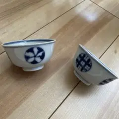 ○深川製磁/染付丸紋＊駒筋/中鉢/5個組○中古品/玉割り/どんぶり