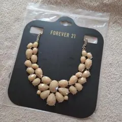 FOREVER 21 ビジュー ネックレス ベージュ