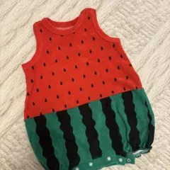 【美品】スイカ柄ロンパース サイズ80