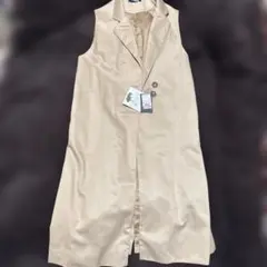 しまむらレディース MUMU&Co. ロング ジレ ベージュ M