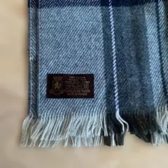 (MADE IN FRANCE )チェック柄 マフラー フリンジ付き