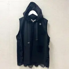 Super Beauty ブラックフーディーベスト✨ 50％OFF ✨