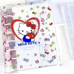 新品 ハローキティ シール帳バインダー A7リフィル付 6穴クリア赤ピンクハート
