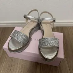 美品】DIANA ダイアナ デニム リボン ウェッジ サンダル Sサイズ