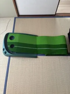 ゴルフパター練習マット 人工芝 2穴付き