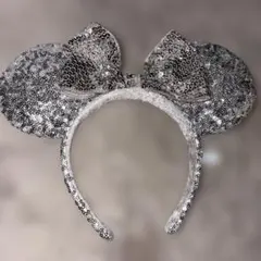 シルバー ミニー　耳カチューシャ