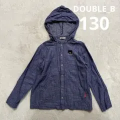 DOUBLE_B　パーカー　カーディガン　130　ガーゼ　ネイビー