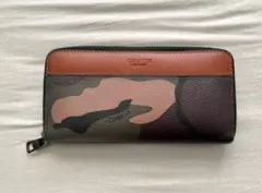 COACH 長財布 カモフラージュ柄 ラウンドファスナー