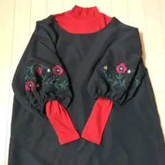 as know as　刺繍ワンピース　黒 【美品】