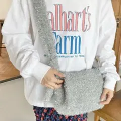 【美品】ローリーズファーム ショルダーバッグ シルバー ラメニットのサムネイル