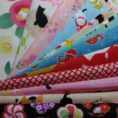 24✕15cmサイズ和柄生地ハギレ12枚セット（29）
