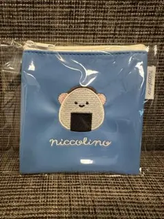 にっこりーノ　限定合皮スクエア刺繍ポーチ　おにぎりのサムネイル