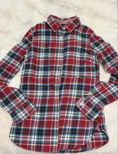 【美品】トミーヒルフィガー 赤と青のチェック柄コットンシャツ USサイズ 2